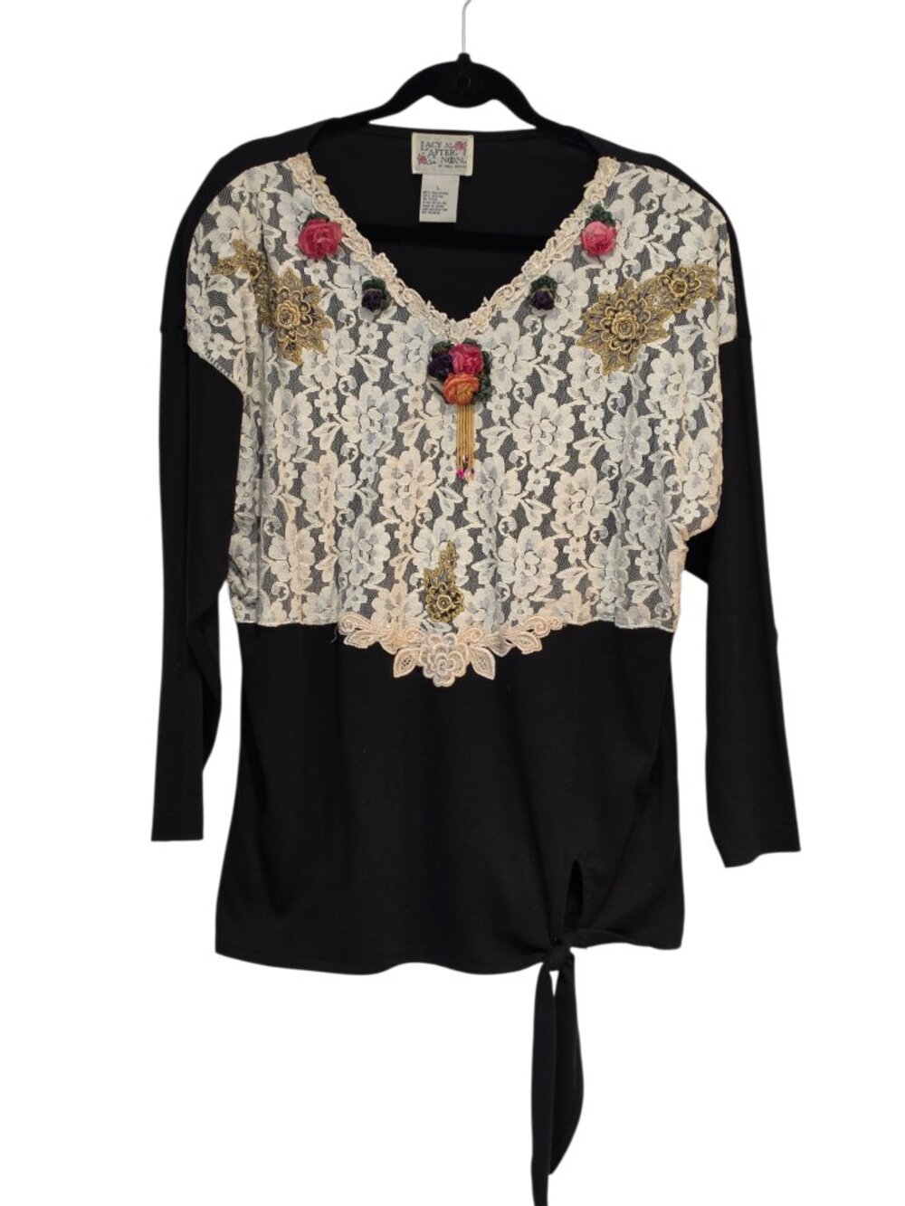 Lacy Afternoon Shell Kelper Gorgeous Embellished Vintage Top Size L